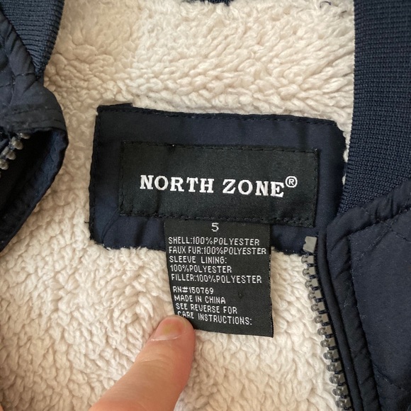 North zone kids jacket Navy quilted size 5 - Picture 5 of 6